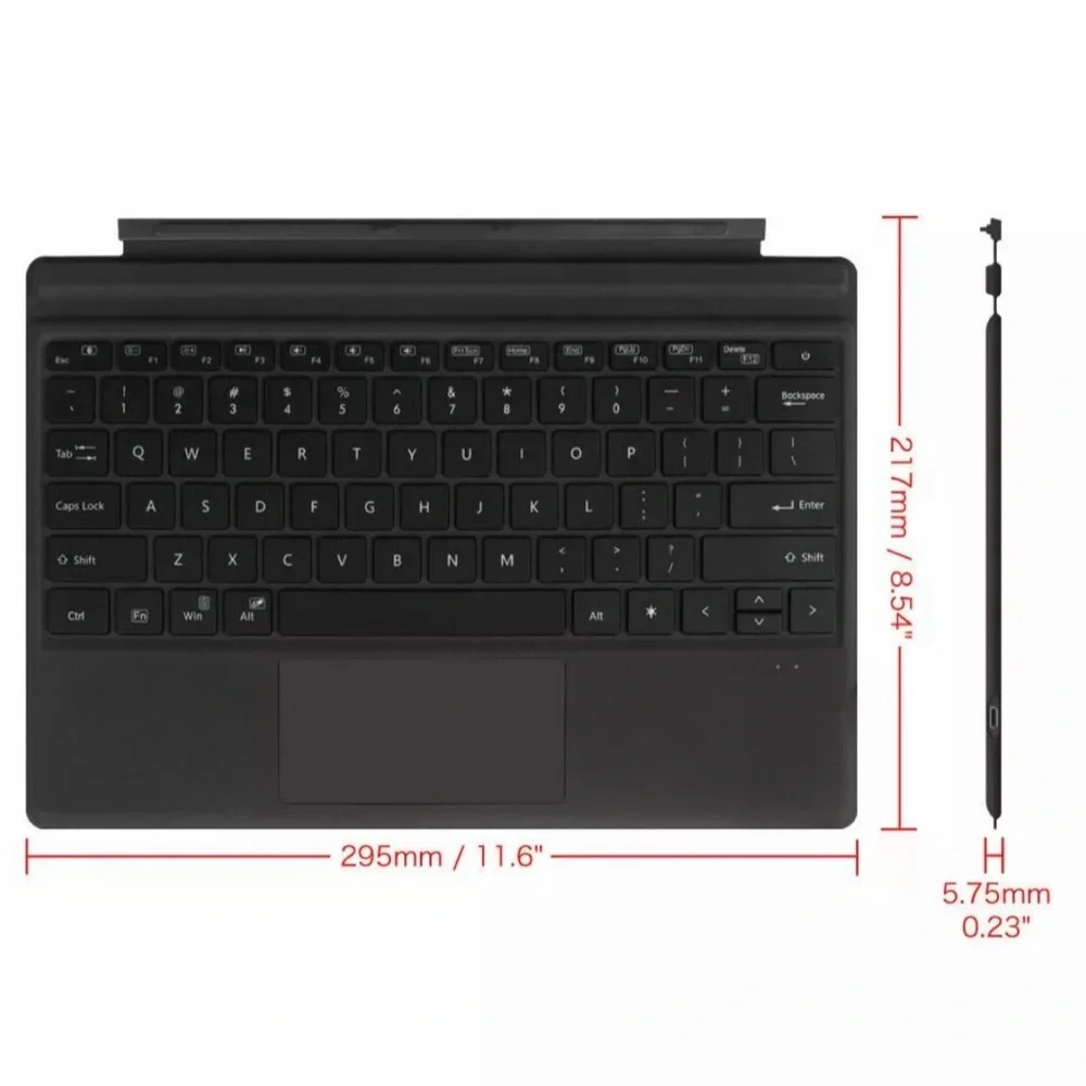 Compatible with Surface Pro 7 — Backlit Bluetooth Keyboard (Supports Pro 4/5/6/7